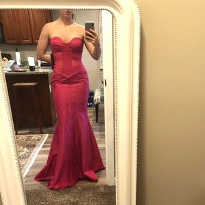 Sexy Fuchsia Jovani 2piece Gown